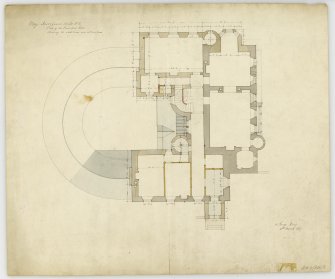 Drawing of plan of principal floor showing additions and alterations, Invergowrie House, Dundee