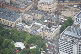 Oblique aerial view of Teviot Row House, Reid School of Music and Pyschology Department, looking NW.