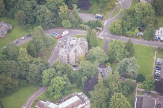 Oblique aerial view of Canaan House, Astley Ainslie Hospital, looking E.