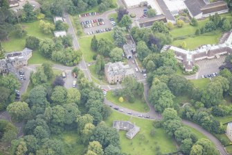 Oblique aerial view of the Astley Ainslie Hospital and Canaan House, looking S.