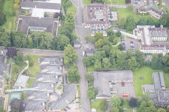 Oblique aerial view of the Astley Ainslie Hospital, looking ENE.