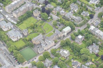 Oblique aerial view of Gillis College and St Margaret's Convent, looking ESE.