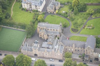 Oblique aerial view of Gillis College and St Margaret's Convent, looking ENE.