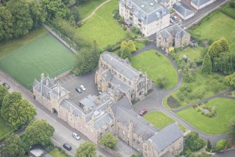 Oblique aerial view of Gillis College and St Margaret's Convent, looking NNE.