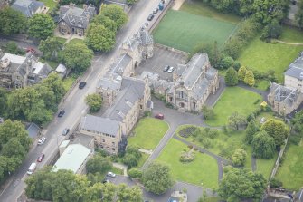 Oblique aerial view of Gillis College and St Margaret's Convent, looking NW.