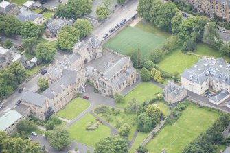 Oblique aerial view of Gillis College and St Margaret's Convent, looking SE.