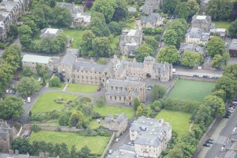 Oblique aerial view of Gillis College and St Margaret's Convent, looking WSW.