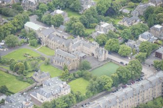 Oblique aerial view of Gillis College and St Margaret's Convent, looking SW.