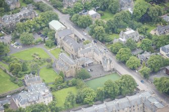 Oblique aerial view of Gillis College and St Margaret's Convent, looking SSW.