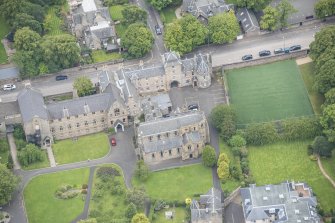 Oblique aerial view of Gillis College and St Margaret's Convent, looking W.