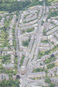 Oblique aerial view of Braid Road, looking S.