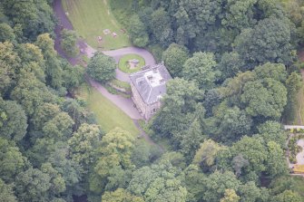 Oblique aerial view of the Hermitage of Braid, looking W.