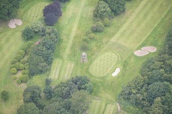 Oblique aerial view of Duddingston House Temple, looking WSW.