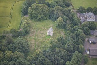 Oblique aerial view of Morton House Belvedere Observation Post, looking E.