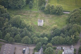 Oblique aerial view of Morton House Belvedere Observation Post, looking N.