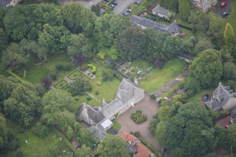 Oblique aerial view of Barony House, looking SSE.