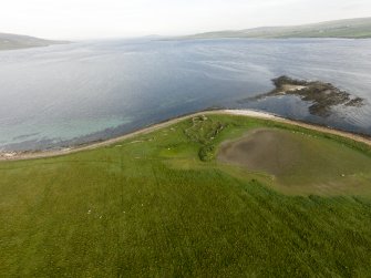 Oblique aerial view of Eynhallow looking south.