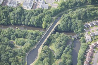 Oblique aerial view of the Kelvin Aqueduct, looking SW.