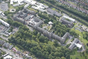 Oblique aerial view of Gartnavel Royal Hospital, looking SSE.
