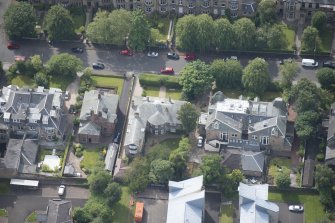 Oblique aerial view of 15 Cleveden Gardens, looking S.