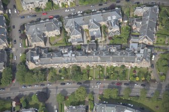 Oblique aerial view of Kirklee Road, looking NW.