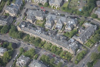 Oblique aerial view of Kirklee Road, looking WNW.