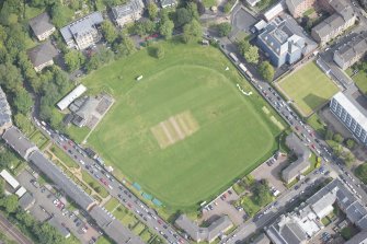 Oblique aerial view of the West of Scotland Cricket Club, looking NE.