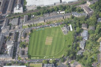 Oblique aerial view of the West of Scotland Cricket Club, looking W.