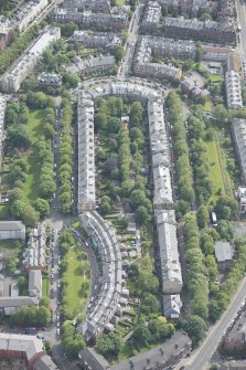 Oblique aerial view of Crown Circus and Crown Road South, looking E.