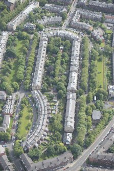 Oblique aerial view of Crown Circus and Crown Road South, looking ENE.