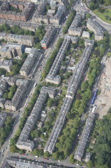 Oblique aerial view of Hamilton Drive, Ruskin Terrace and Buckingham Terrace, looking W.