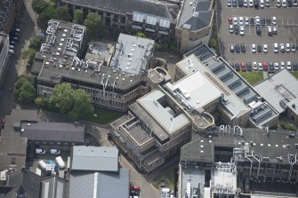 Oblique aerial view of Glasgow University's Institute of Chemistry, looking SW.