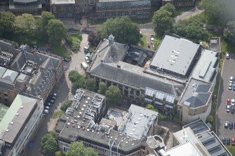 Oblique aerial view of Glasgow University's Zoology Building, looking S.