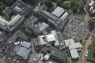 Oblique aerial view of Glasgow University's Institute of Chemistry and Zoology Building, looking SSE.