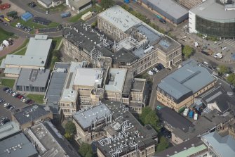 Oblique aerial view of Glasgow University's Institute of Chemistry, looking WNW.