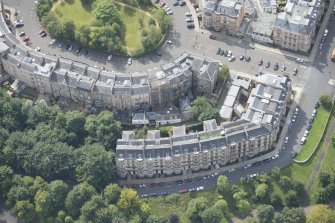 Oblique aerial view of Park Circus, looking S.