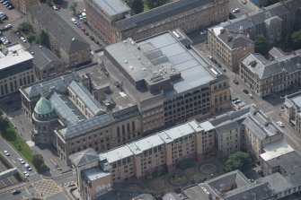 Oblique aerial view of the Mitchell Library, looking SSW.