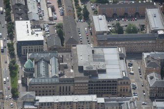 Oblique aerial view of the Mitchell Library, looking S.