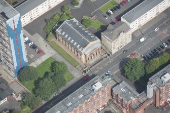 Oblique aerial view of the St George's Road Church, looking N.
