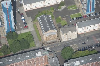 Oblique aerial view of the St George's Road Church, looking NNW.