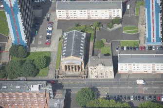 Oblique aerial view of the St George's Road Church, looking NW.
