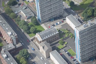 Oblique aerial view of the St George's Road Church, looking W.