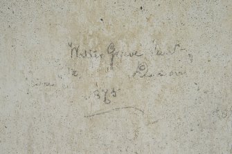 Ground floor, rear flat, detail of graffiti