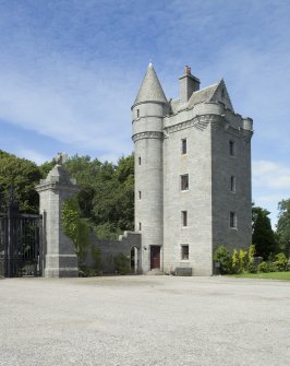 North tower and gate pillar from south east.