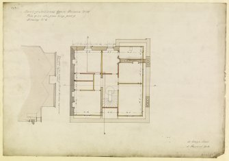 Drawing of plan of attic floor, Bank  of Scotland, Dundee