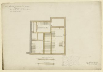 Drawing of plan of timbers of first floor above street, Bank of Scotland, Dundee