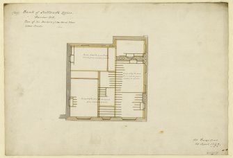 Drawing of plan of timbers of third floor, Bank of Scotland, Dundee