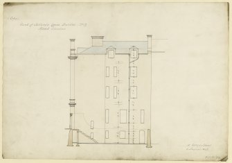 Drawing of back elevation, Bank of Scotland, Dundee