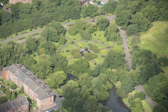 Oblique aerial view of Alexandra Park Fountain, looking NW.