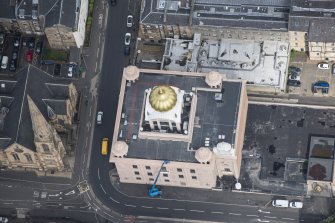 Oblique aerial view of the Central Gurdwara Temple, looking NNW.